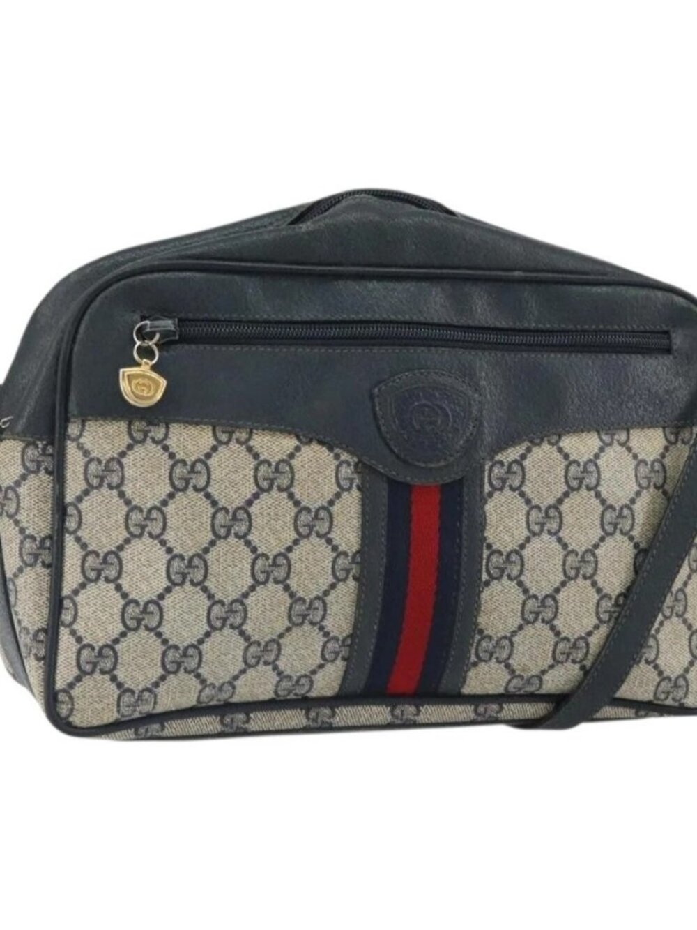 GUCCI GG Supreme Sherry Line Shoulder Bag PVC Navy Gold 001 56 0860 Auth ep12680 - Picture 2 of 16